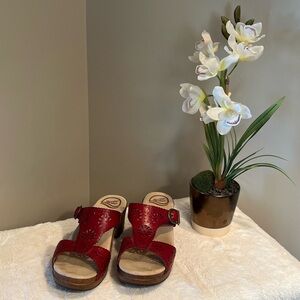 Dansko Red Leather Sandals 39